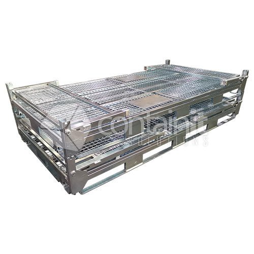 Double Collapsible Pallet Cage Half Height - Containit Solutions